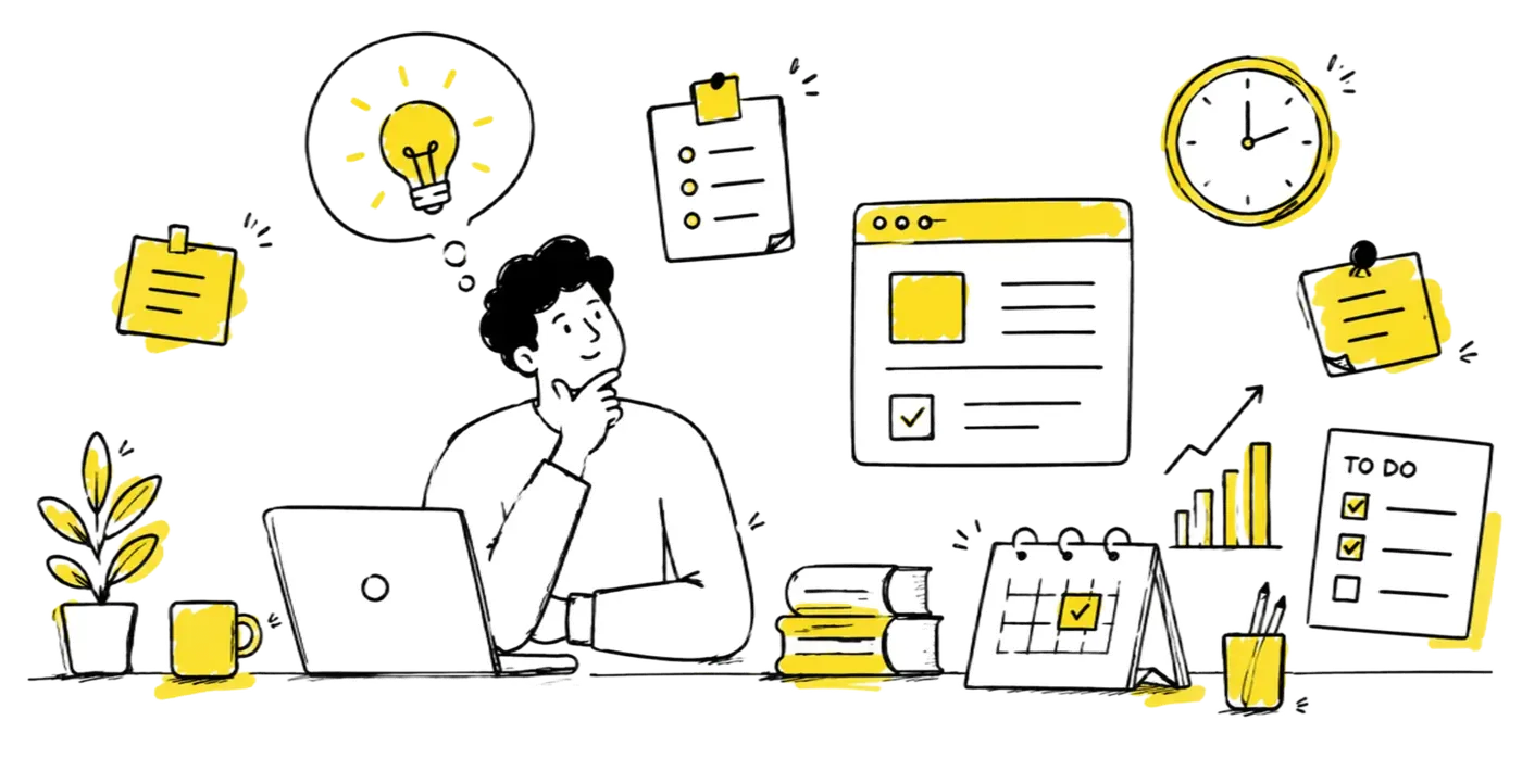 A person thinking through their ideas